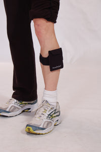 PortaPocket hidden on calf means peace of mind at gym for workouts and exercise