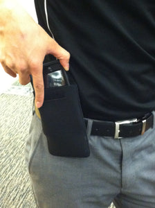 men's pocket for use on belt; pocket to wear on a belt; wearable phone pocket