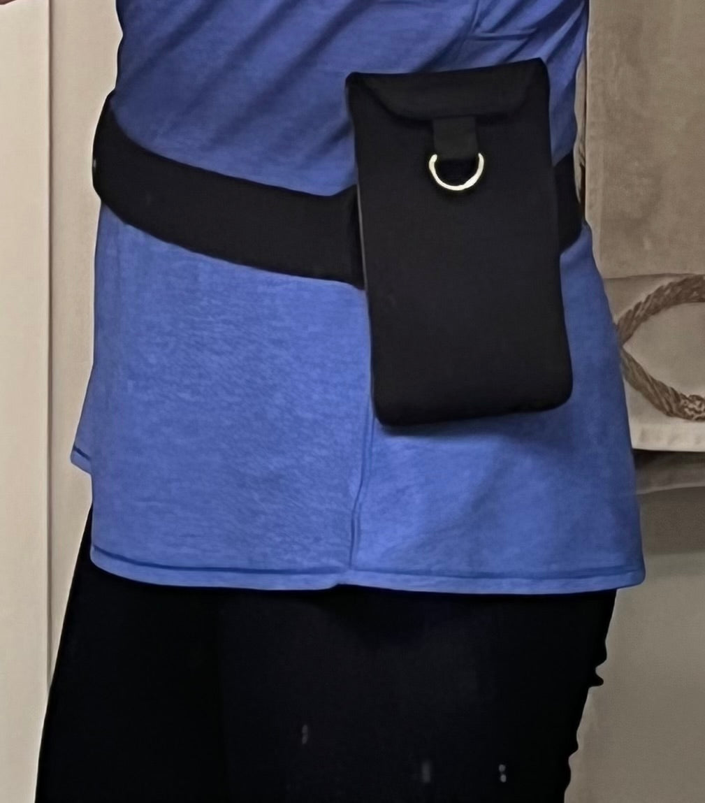 PortaPocket Belt & Pocket Kit with D-ring (for waist/hip/thigh) ~ fits cellphones, passports & more