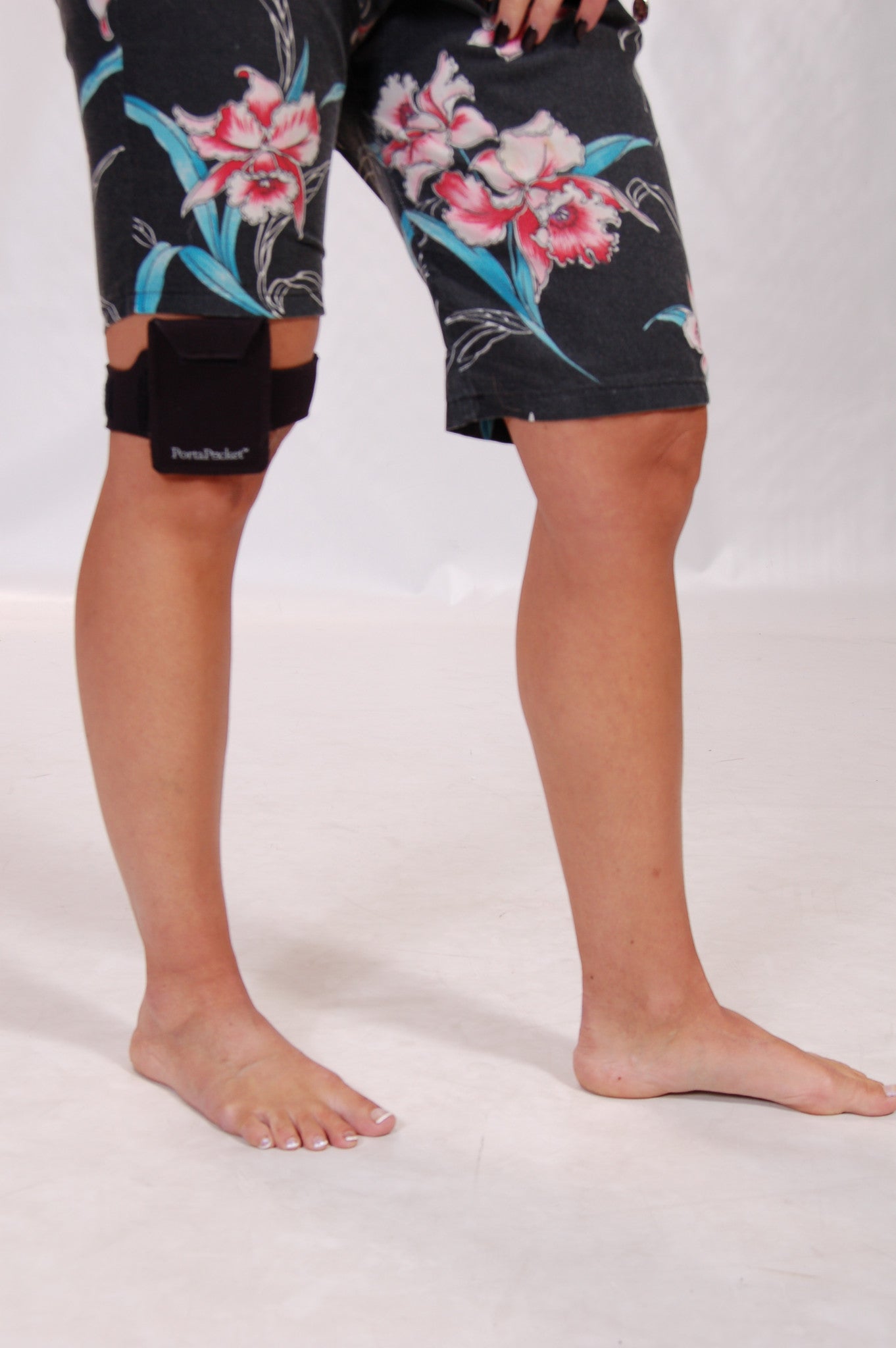 PortaPocket makes sense at the beach. Here shown under shorts