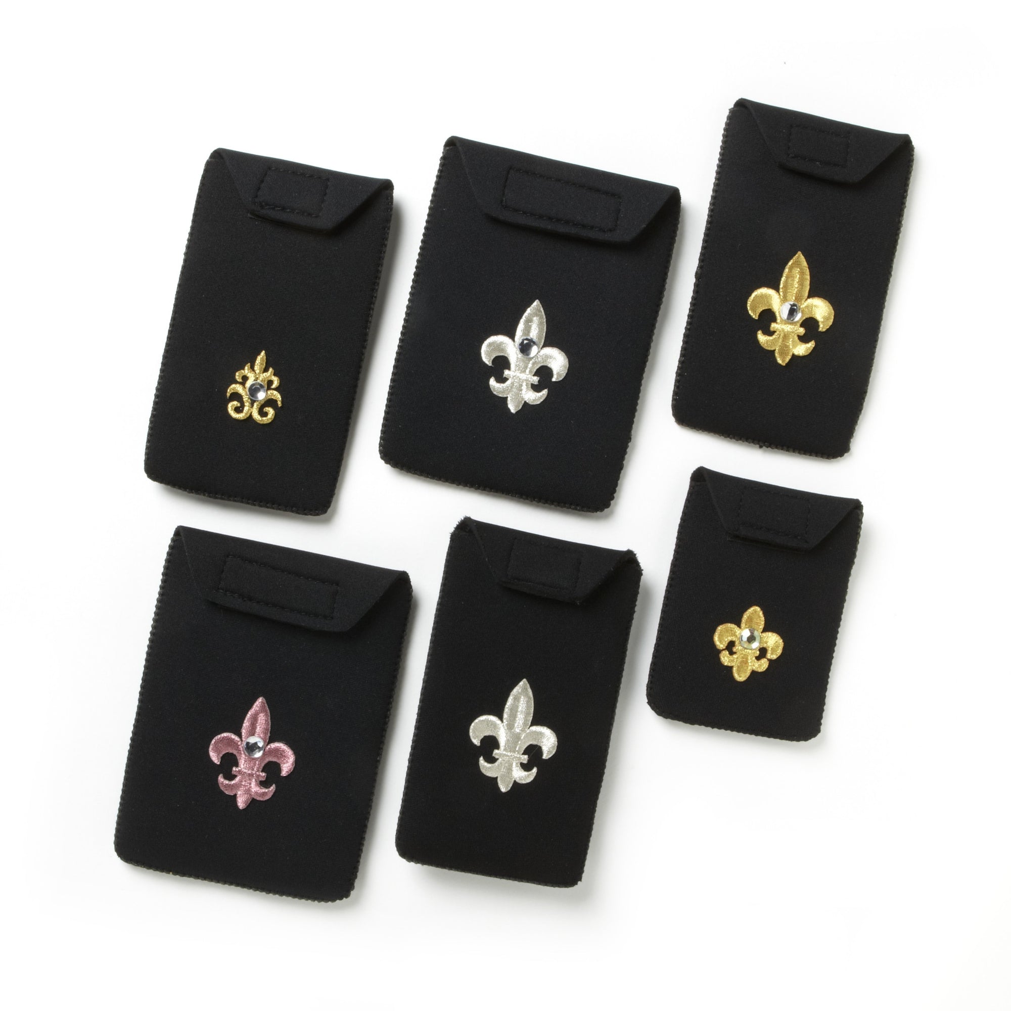 variety of fleur de lis pockets; fits passports + iphone5 etc