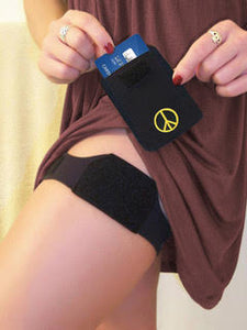 PortaPocket leg wallet / card holder with peace sign  
